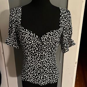 Flirty polka dot blouse